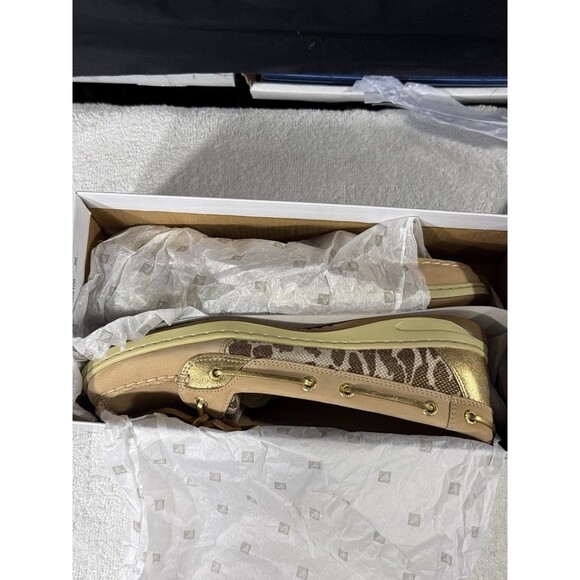 Sperry Top Sider WomanTan Cheetah Print Angelfish STS93604 Boat Shoe NIB Sz 9.5 - Picture 7 of 8